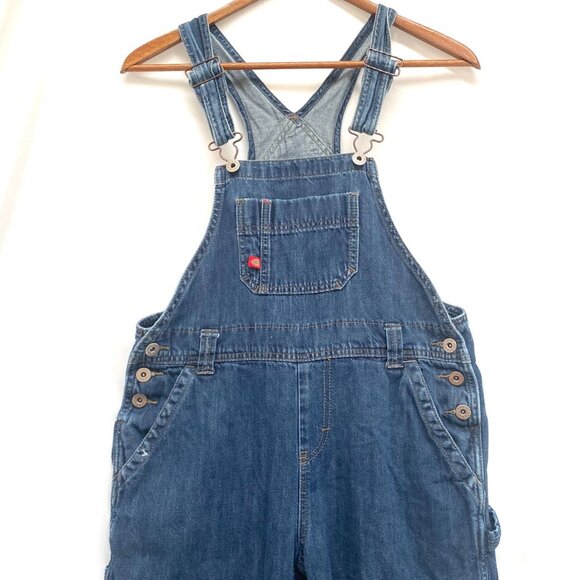 Dickies Youth Kids Denim Carpenter Overalls Size XS Medium Wash Work Farm Paint - Picture 3 of 11